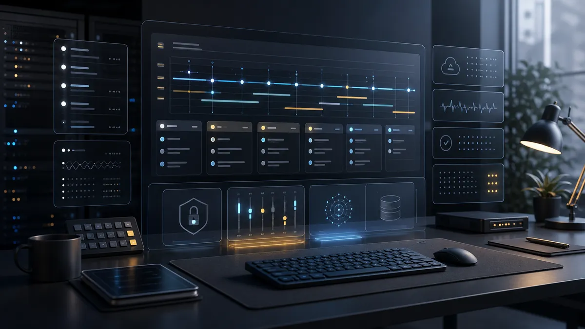 Panel de operaciones de servidor con tareas programadas, backups, health checks y controles de permisos para Codex